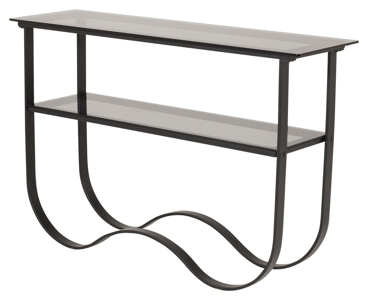 Wavy Side Table - Black Glass Top, 117x33.5