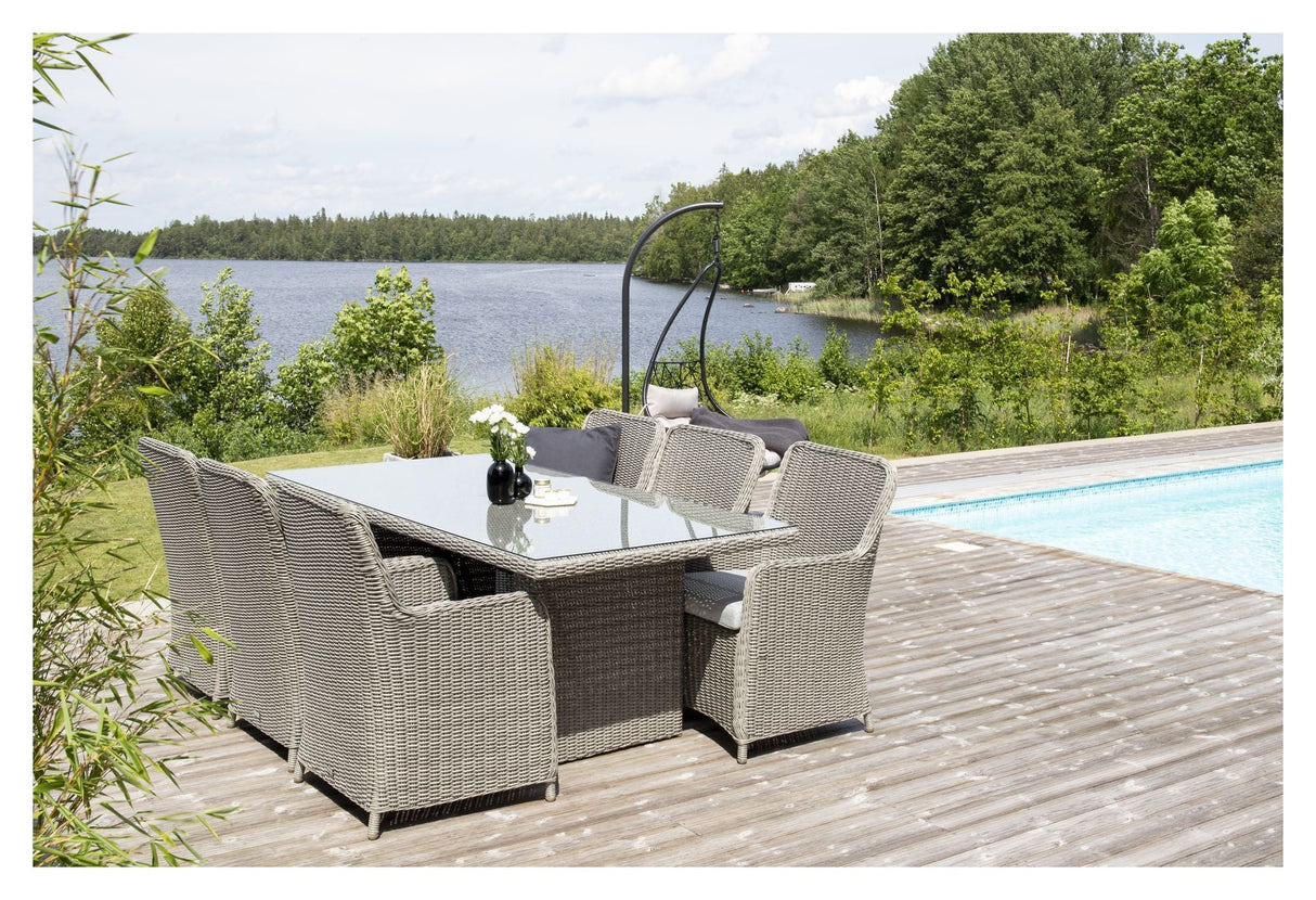 Wembley Garden Set, Gray Polyrattan med pute