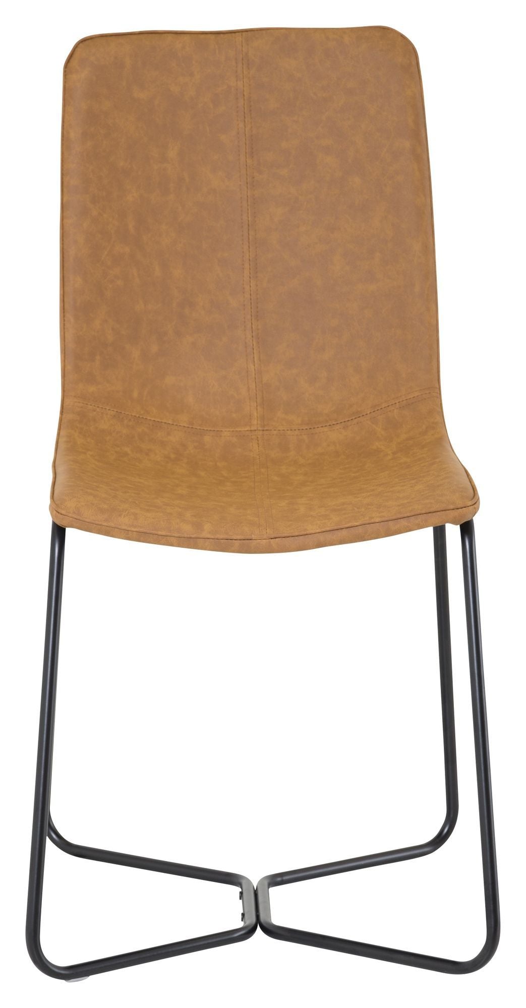 X-Pair Dining Chair, Brown Leatherette