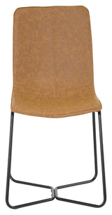 X-Pair Dining Chair, Brown Leatherette