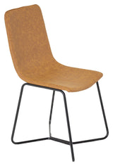 X-Pair Dining Chair, Brown Leatherette