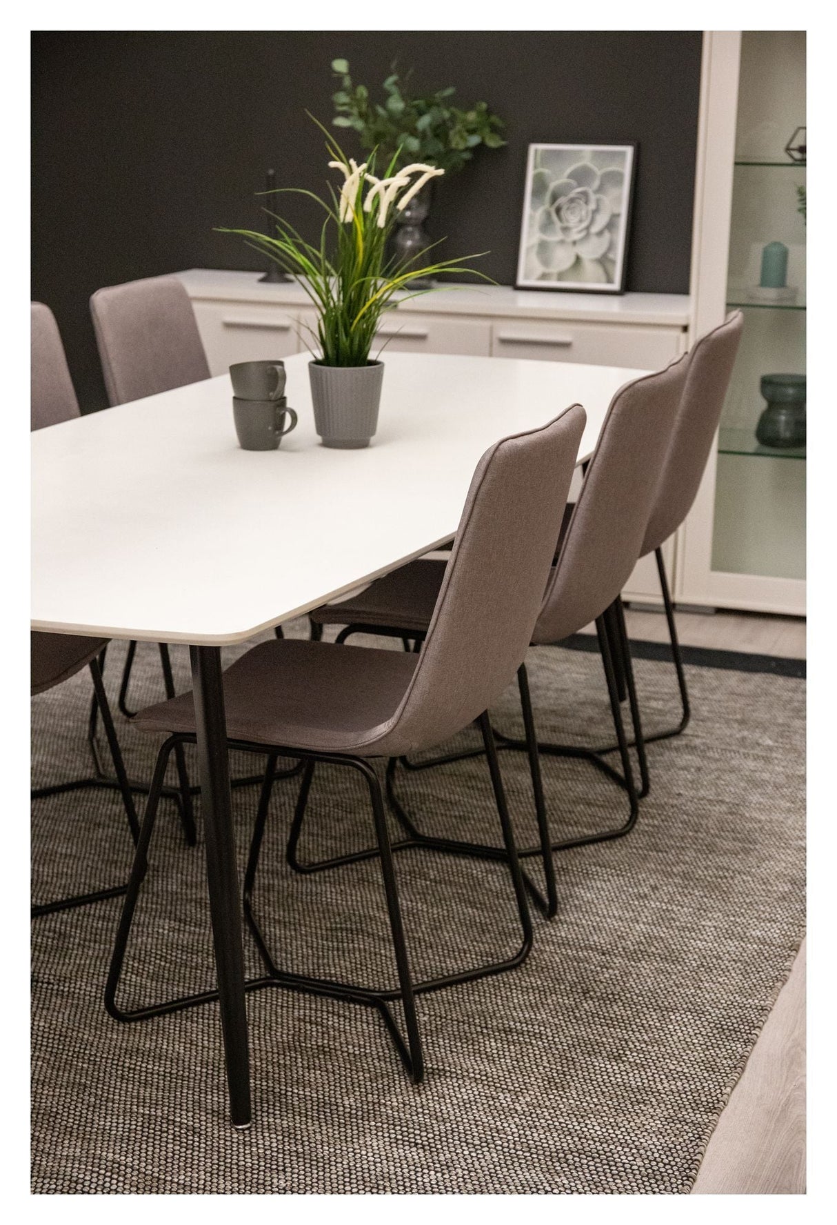 X-Pair Dining Chair, Gray Fabric