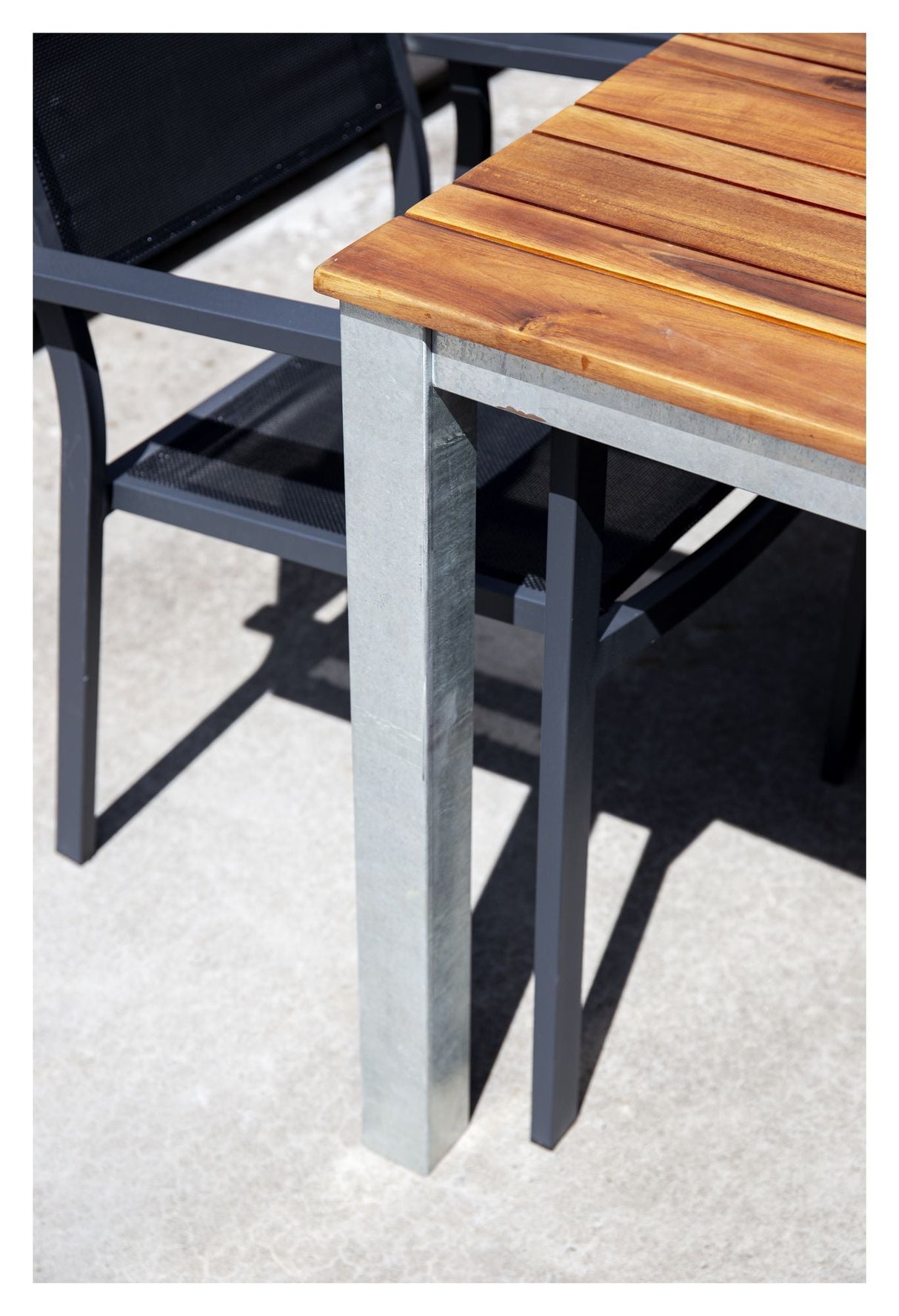 Zenia, Garden Table 200*100, Acacia/Zinc