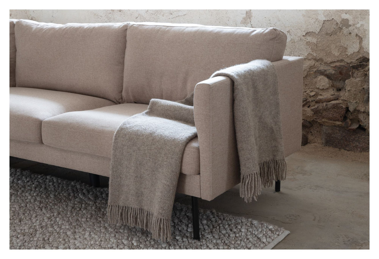 Zoom 3-seters. Sofa, lysebrunt stoff