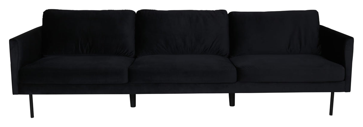 Zoom 3-seters. Sofa, svart fløyel