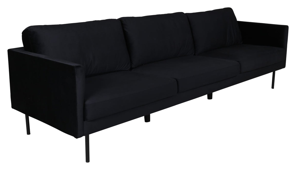 Zoom 3-seters. Sofa, svart fløyel