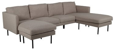 Zoom U-Sofa, beige stoff