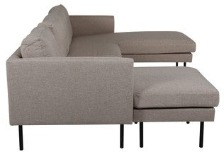 Zoom U-Sofa, beige stoff