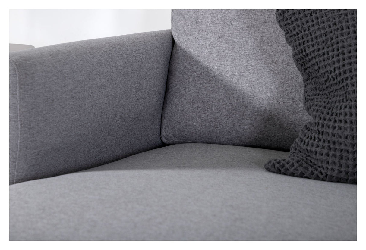 Zoom U-Sofa, grått stoff