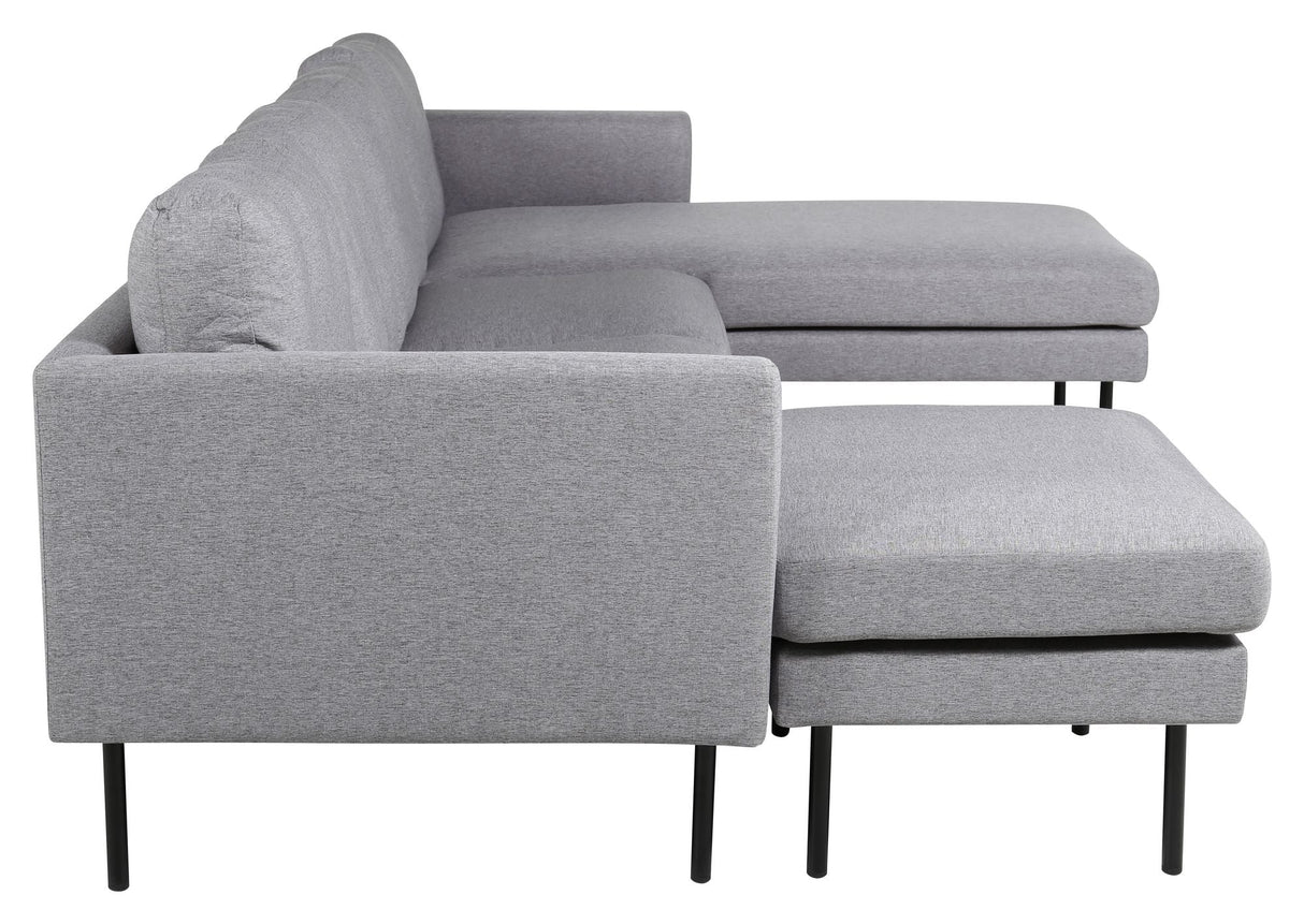 Zoom U-Sofa, grått stoff