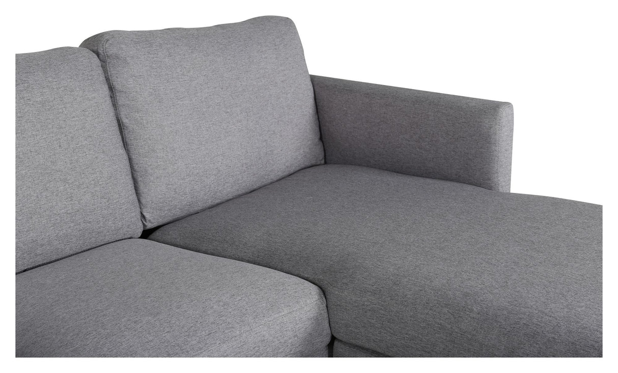 Zoom U-Sofa, grått stoff