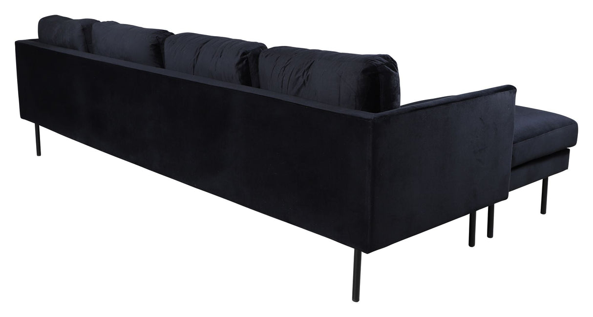 Zoom u-sofa, svart fløyel