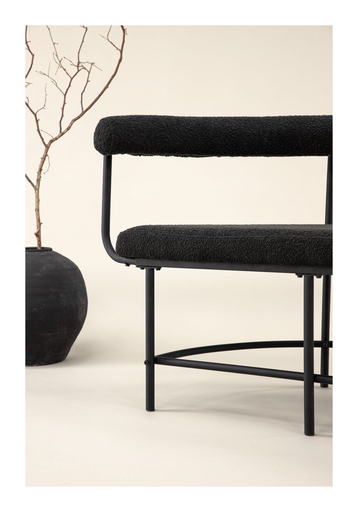 Stallhagen, Sofa Bench - Svart/Boucle