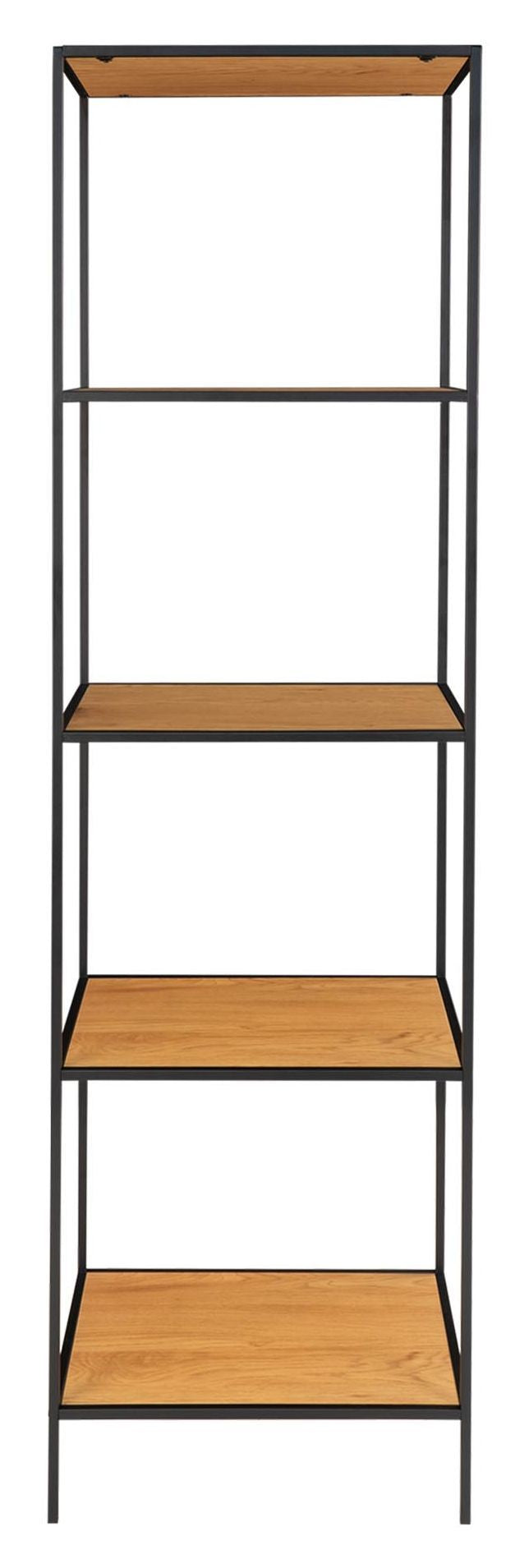 Vita Bookcase, Black/Oak Look, H170