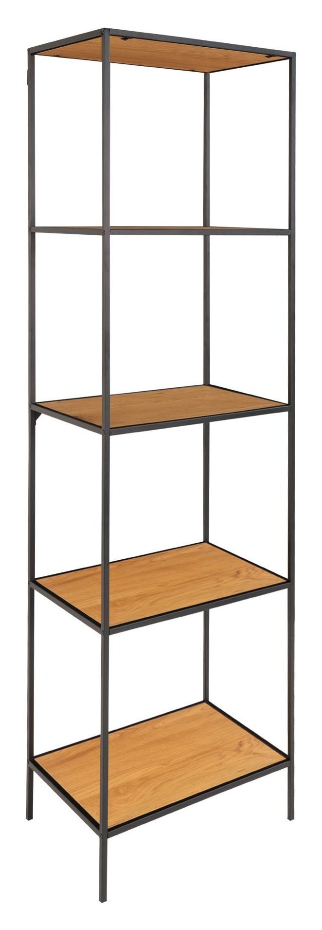 Vita Bookcase, Black/Oak Look, H170