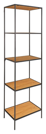 Vita Bookcase, Black/Oak Look, H170