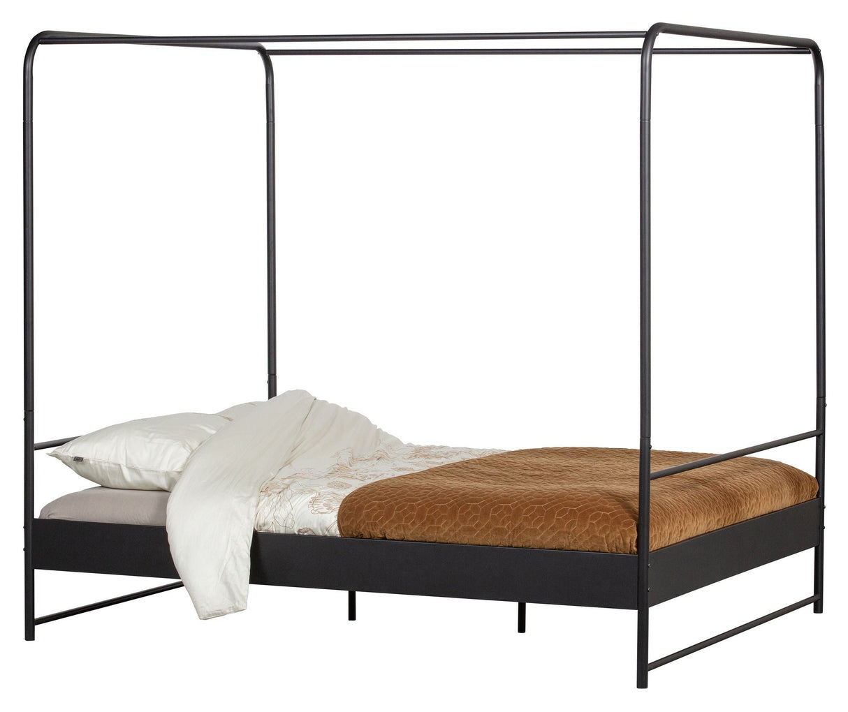 Bunk Kids Bed Frame - Black Metal, 160x200