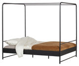 Bunk Kids Bed Frame - Black Metal, 160x200