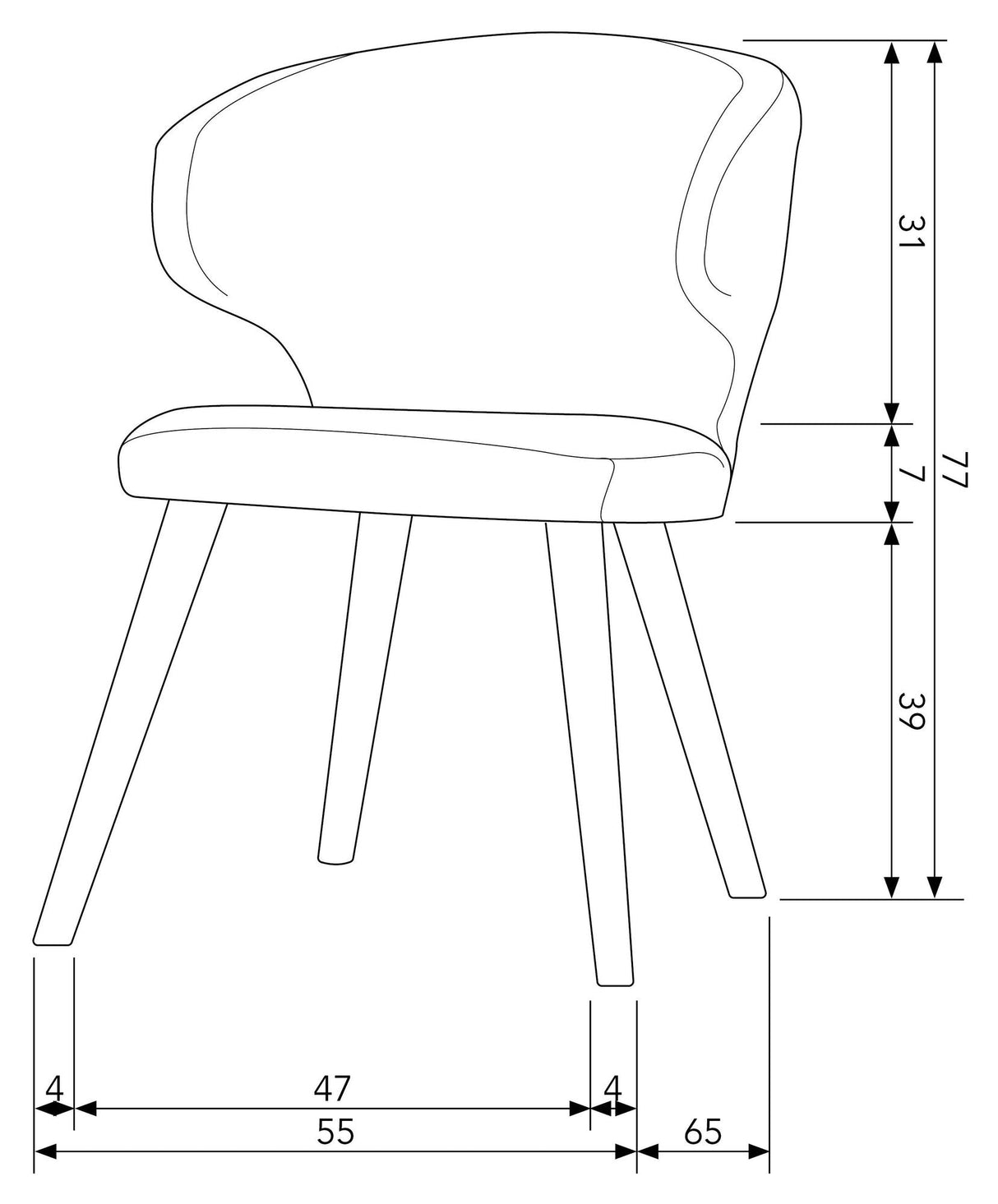 Cape Dining Chair, Blue Melange