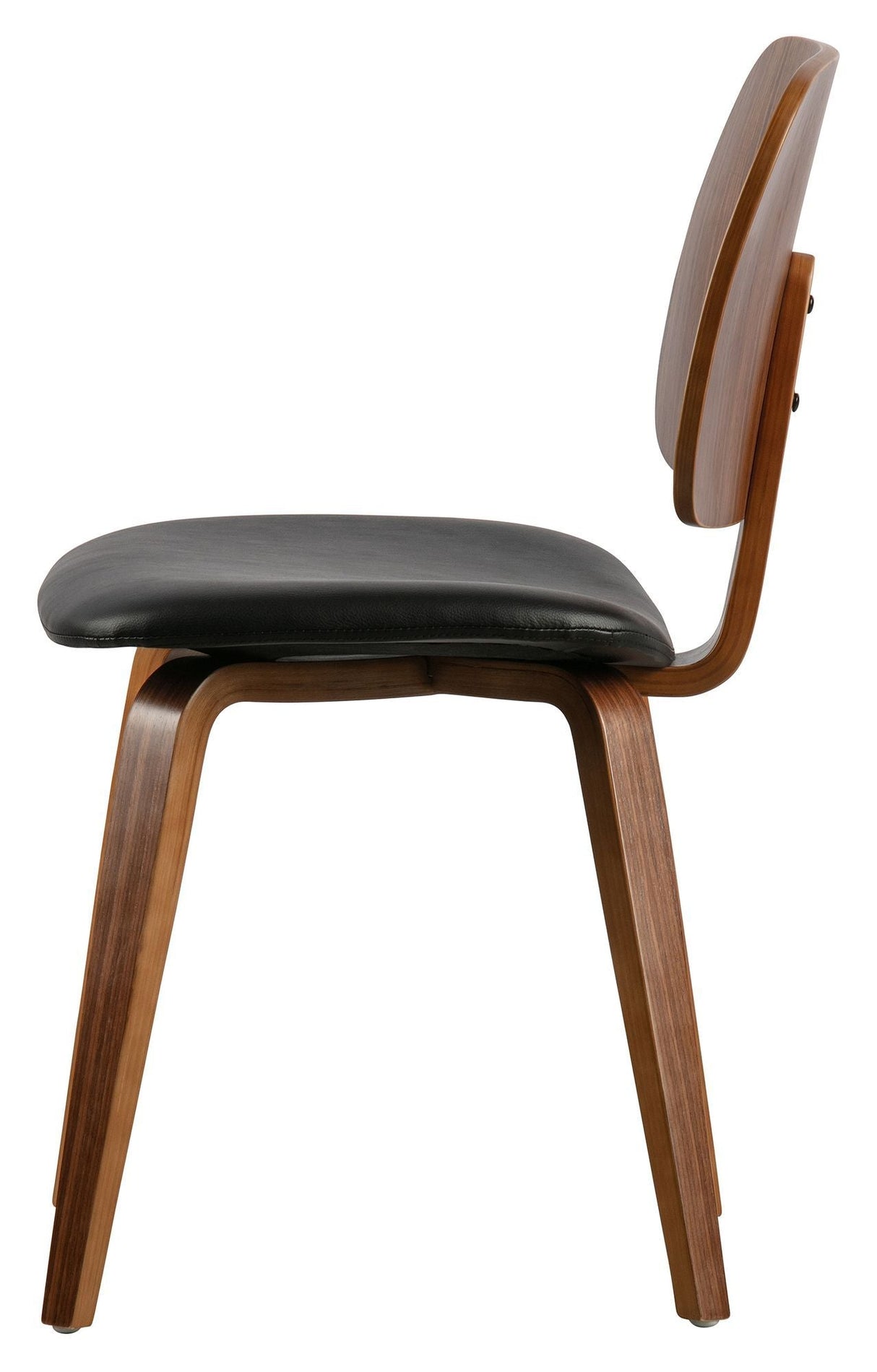 Klassisk spisestol - Svart Leatherette/Walnut