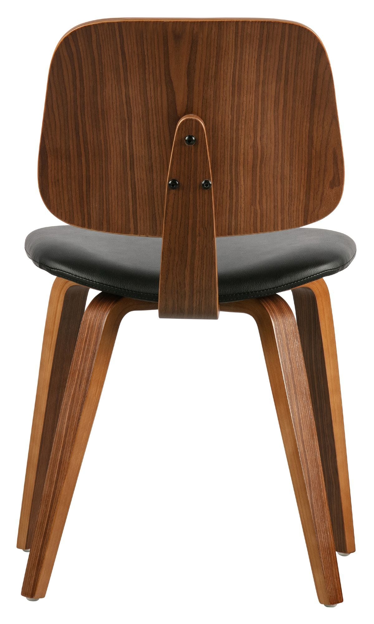 Klassisk spisestol - Svart Leatherette/Walnut