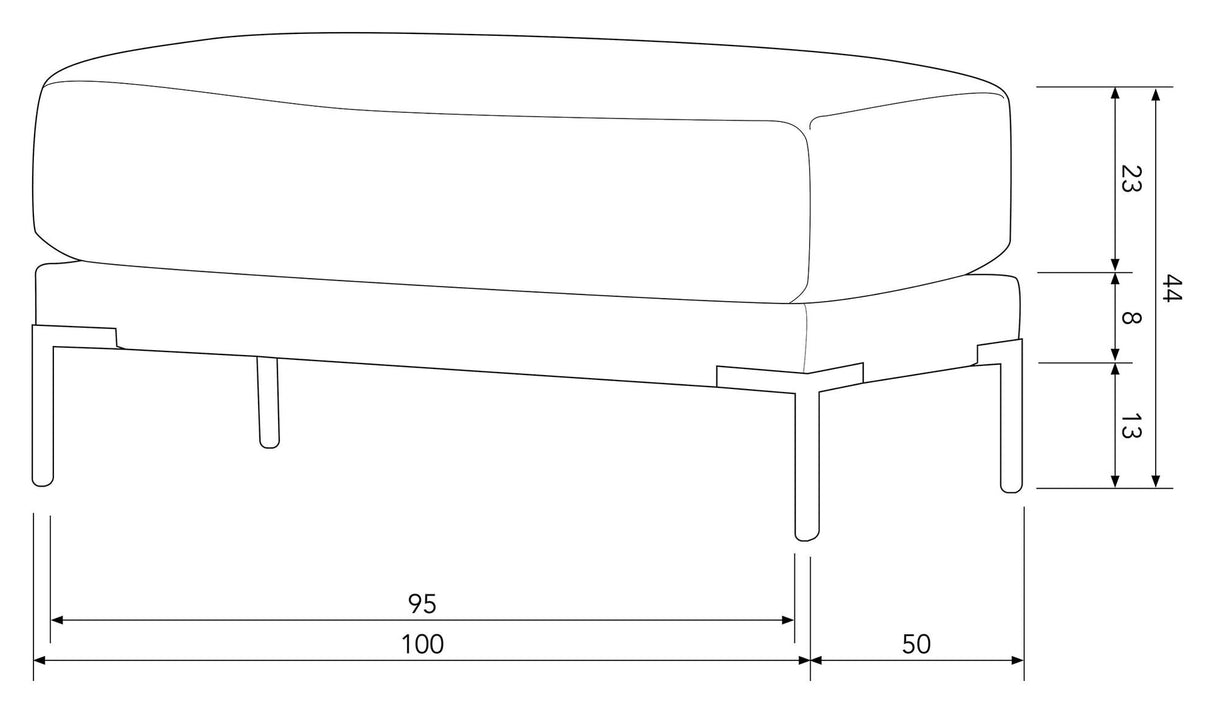 Parpuff 50x100 - Mørkegrå 