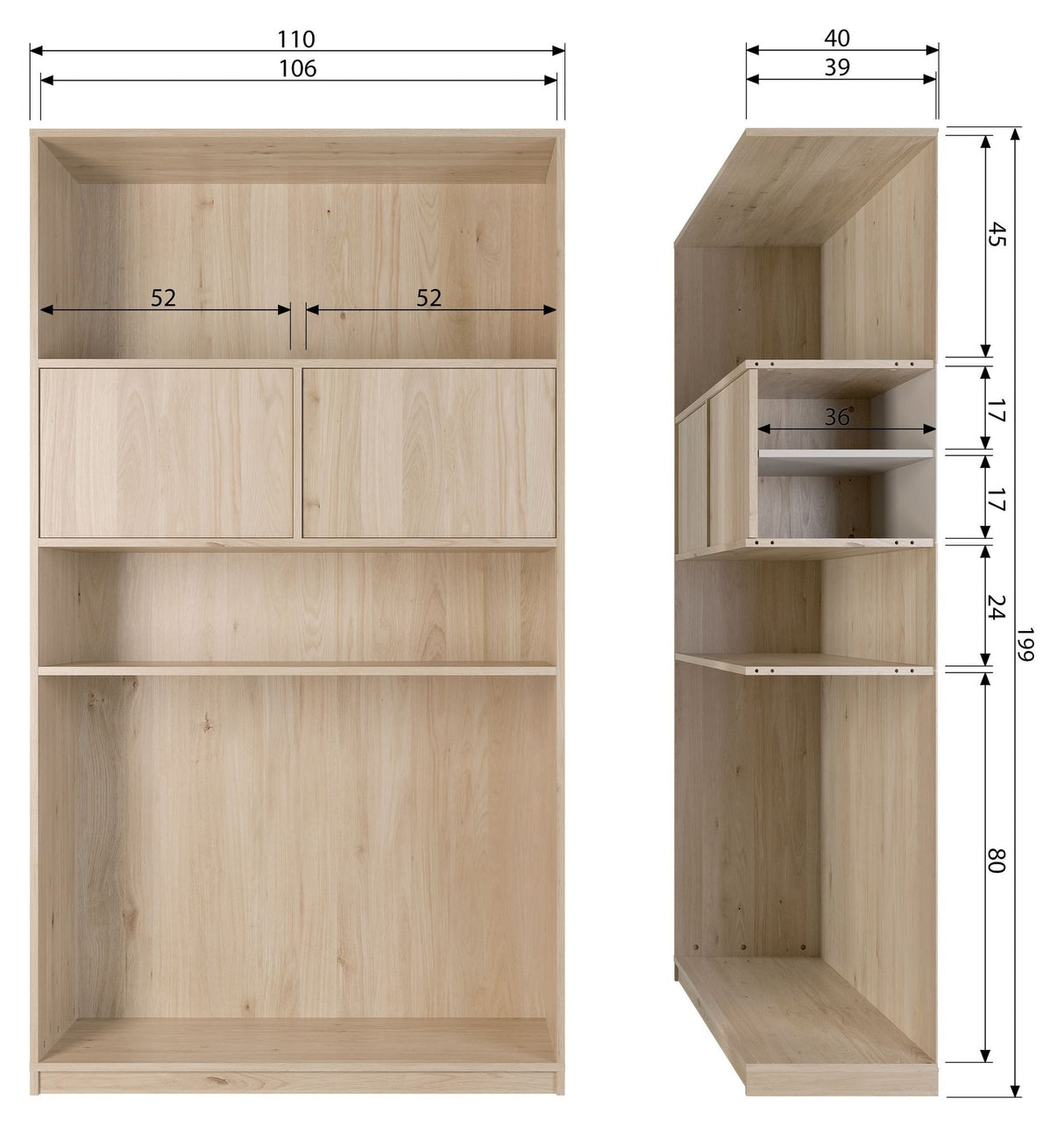 Modulair 40x110 - Eik 