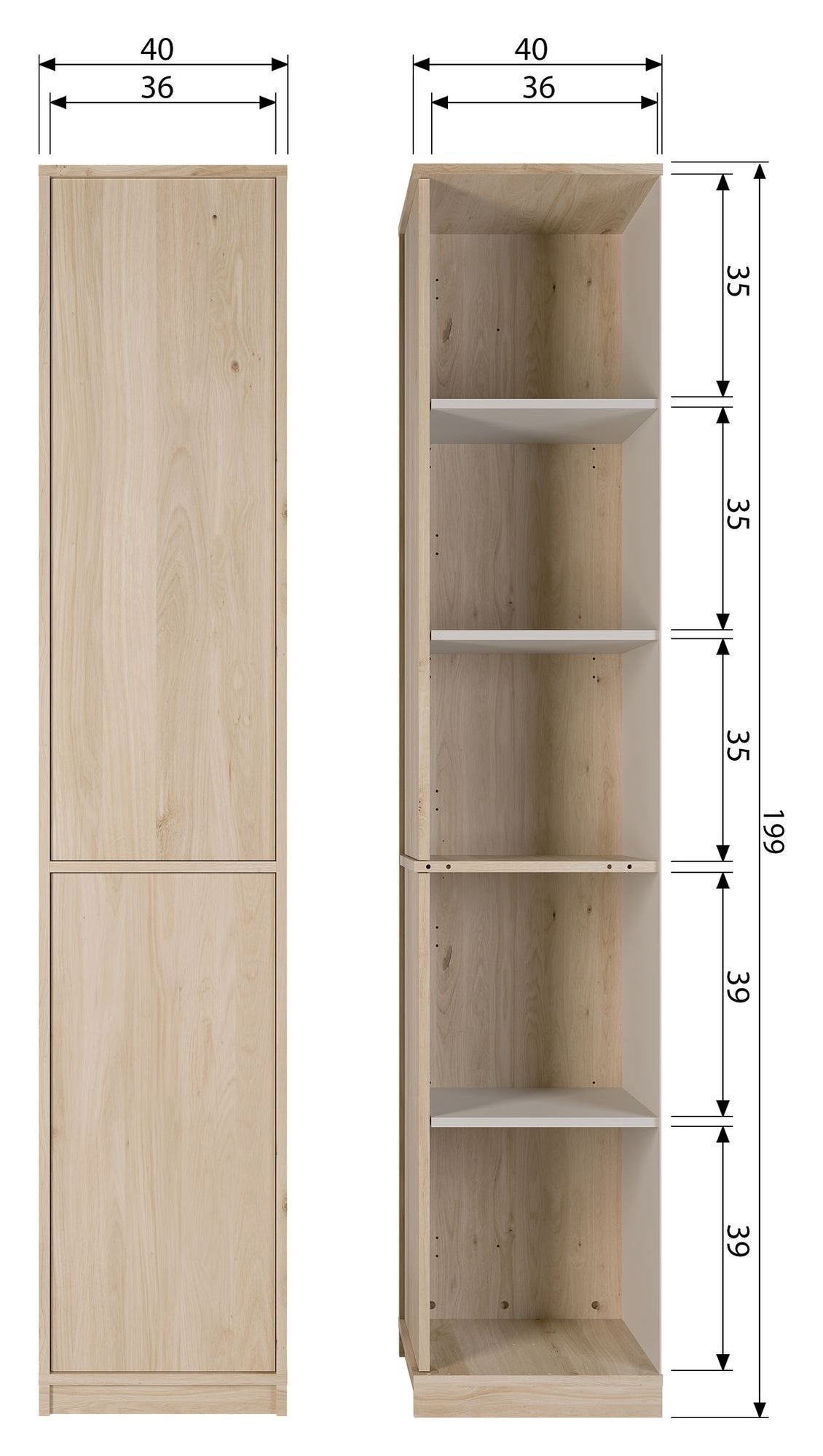 Modulair 40x40 - Eik 