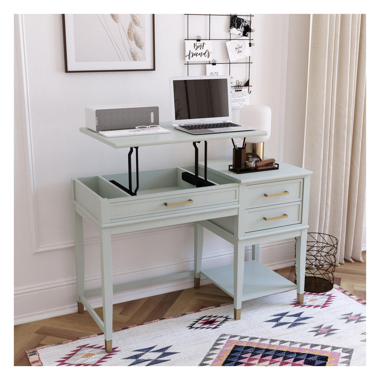 Westerleigh Desk with Raising Function, Pale Green