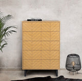 Woodman Camden Chest - Oak/Herringbone Print, 80x48