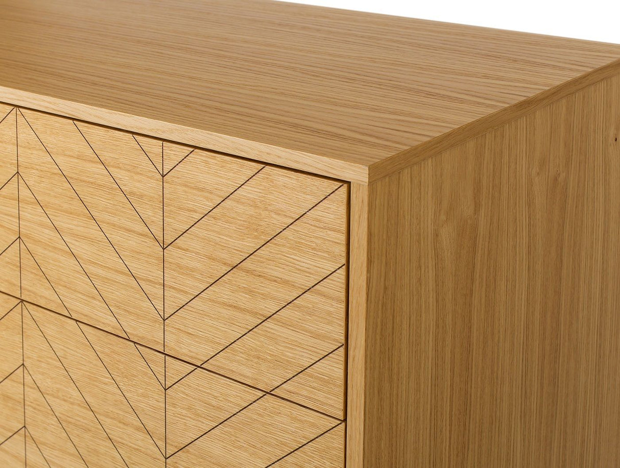 Woodman Camden Chest - Oak/Herringbone Print, 80x48