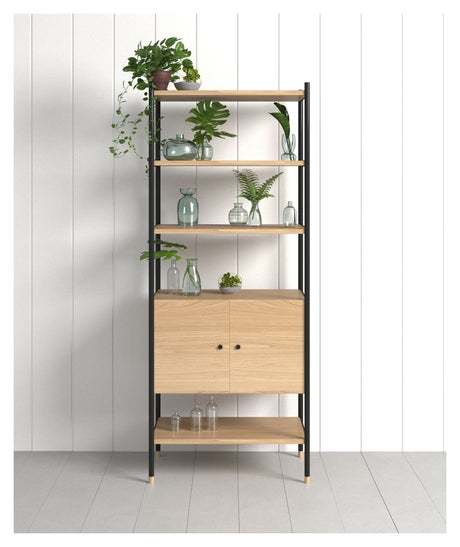 Woodman Jugend Shelf w. skap - natur/svart