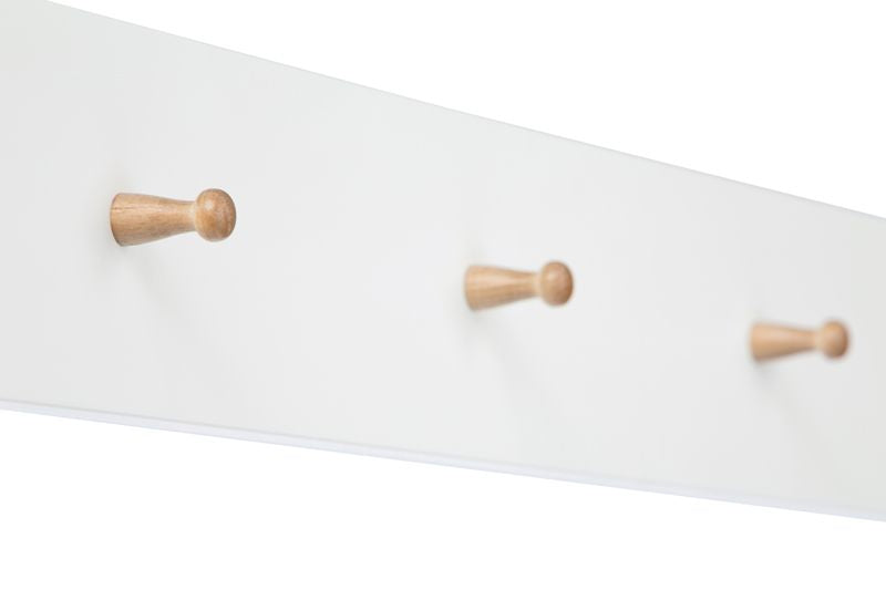 Woodman - Northgate Bench - White with Coat Rack