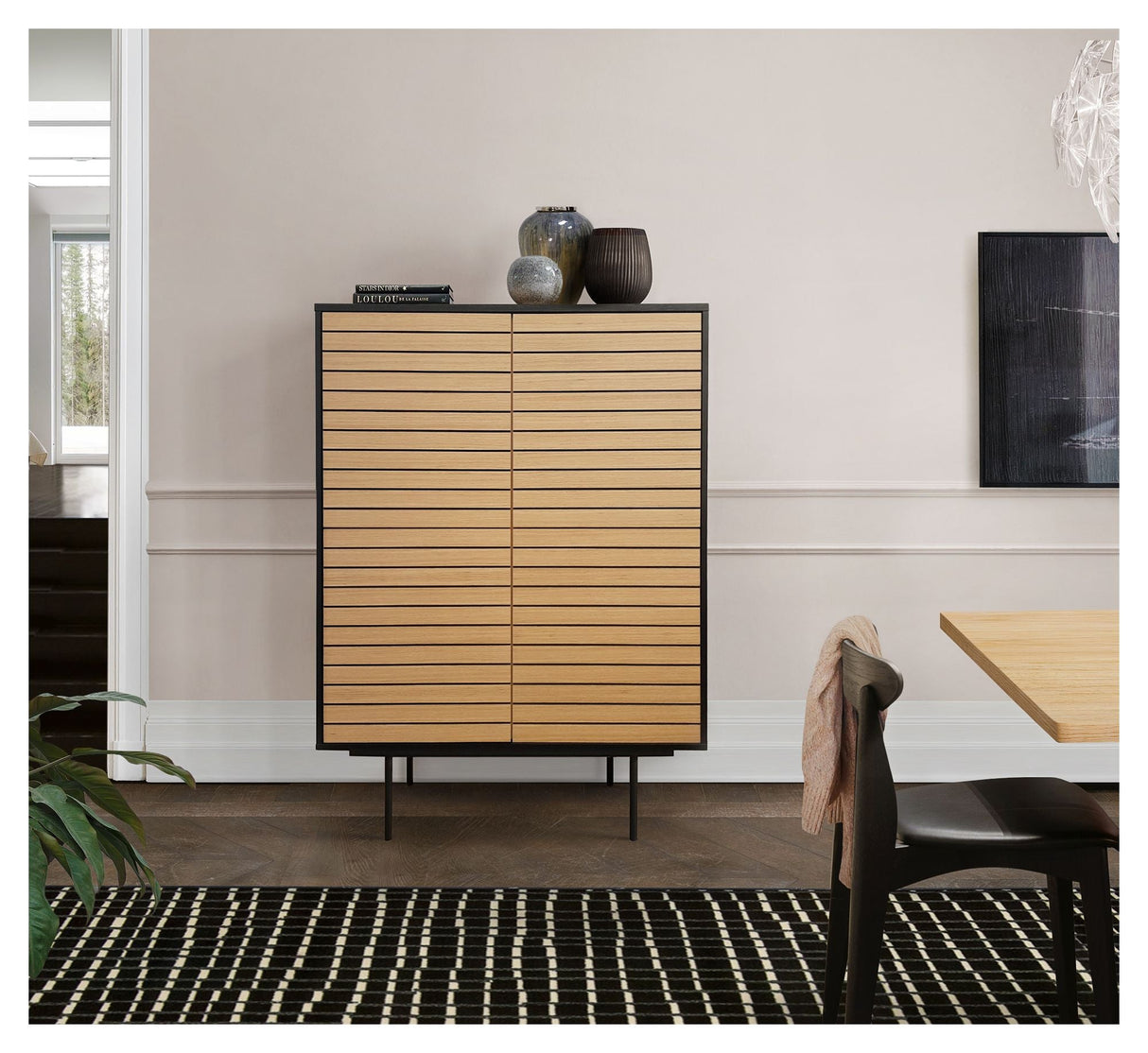 Woodman Stripe Sideboard - Natur/Black