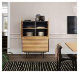 Woodman Stripe Sideboard - Natur/Black