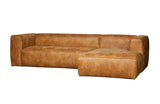 Woood Bean Corner Sofa i Eco-Leather Right-Oncing, Cognac