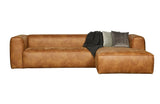 Woood Bean Corner Sofa i Eco-Leather Right-Oncing, Cognac