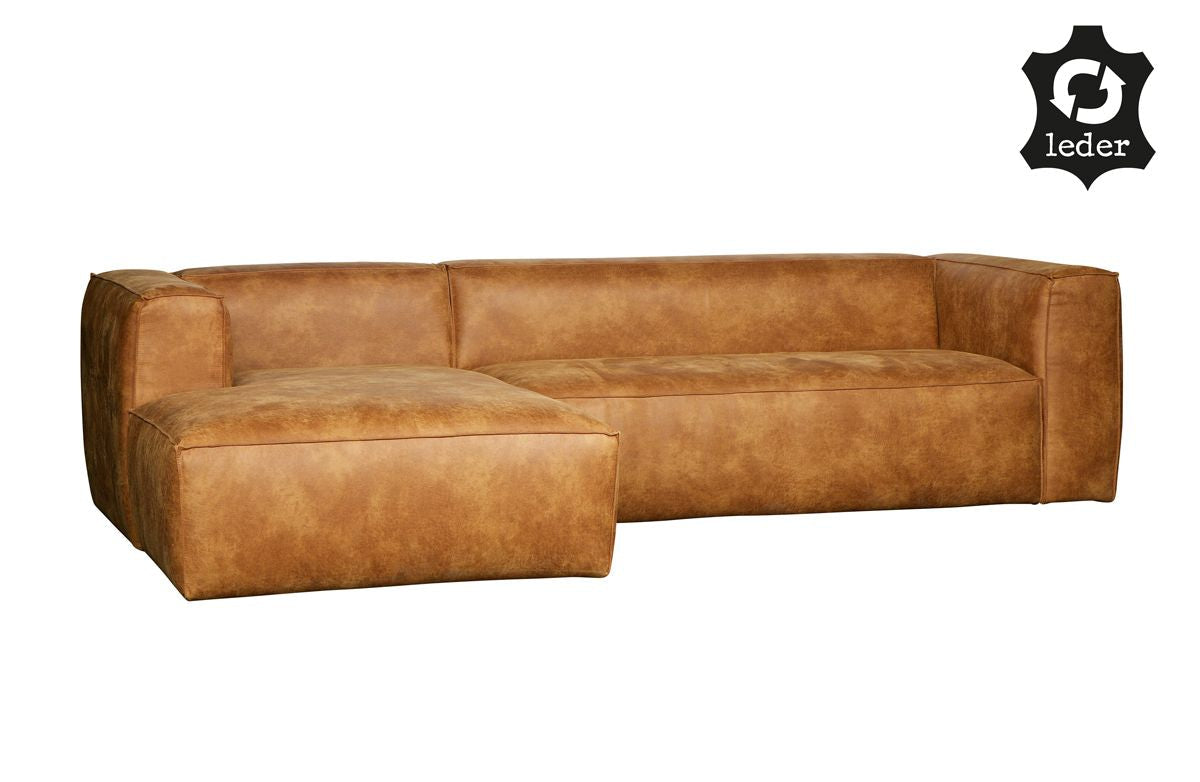 Woood Bean 3-PERS. Sofa i Eco-Leather venstre vendt, Cognac