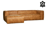 Woood Bean 3-PERS. Sofa i Eco-Leather venstre vendt, Cognac