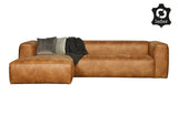 Woood Bean 3-PERS. Sofa i Eco-Leather venstre vendt, Cognac