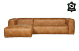 Woood Bean 3-PERS. Sofa i Eco-Leather venstre vendt, Cognac