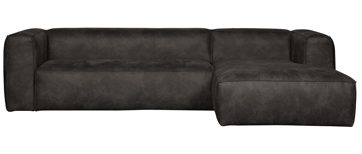 Woood Bean-sofa i Eco-Leather m/høyre vender sjesel, svart, svart