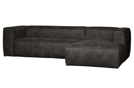 Woood Bean-sofa i Eco-Leather m/høyre vender sjesel, svart, svart