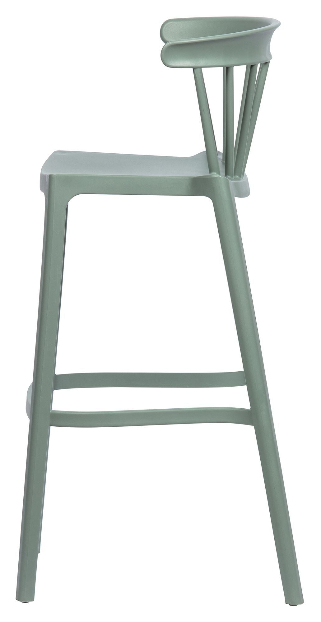 Woood Bliss Barstool - Jade Green Plastic