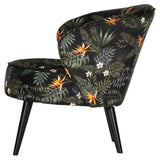 Woood Bo Lounge Chair - Floral Print Velour