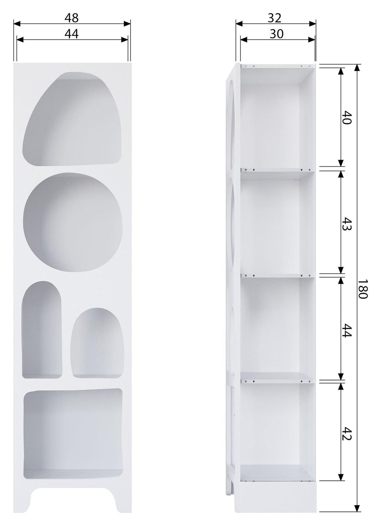 Woood Caz Shelf, 180x48, hvitt tre