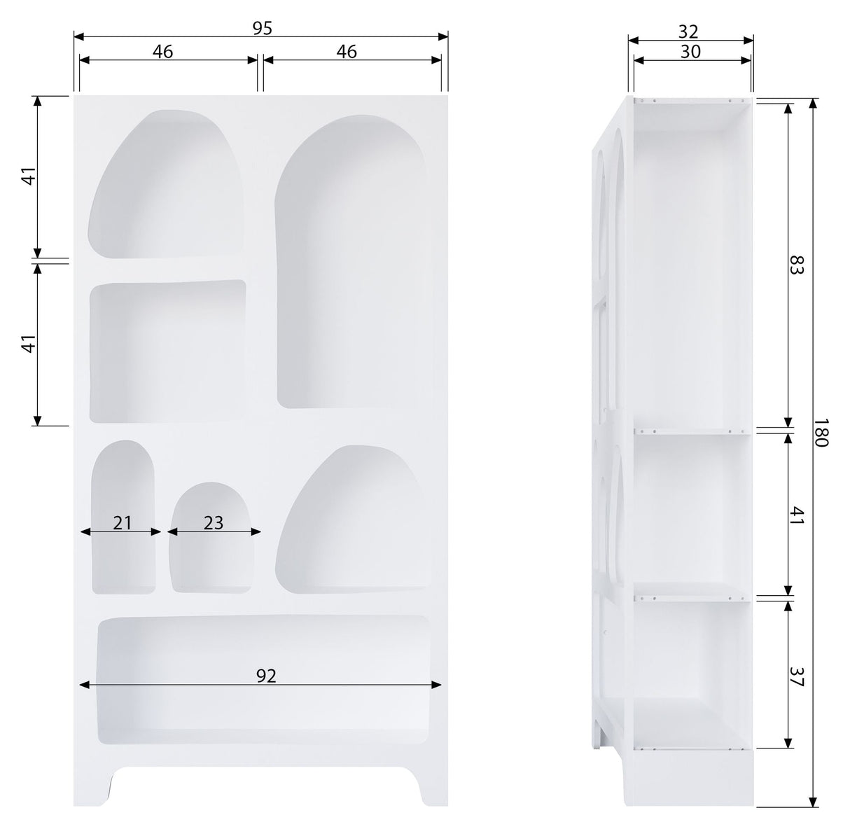 Woood Caz Shelf, 180x95, hvitt tre