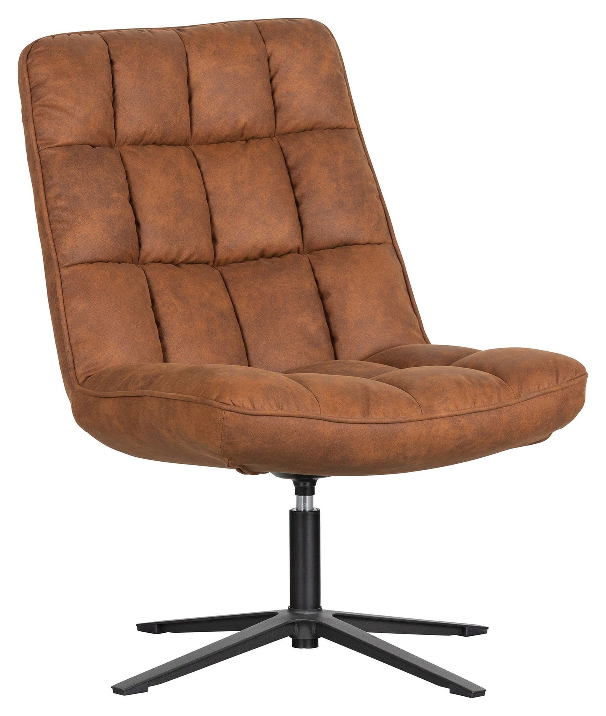 Woood Dirkje Lounge Chair w. svingbar fot, cognac skinnett