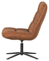 Woood Dirkje Lounge Chair w. svingbar fot, cognac skinnett