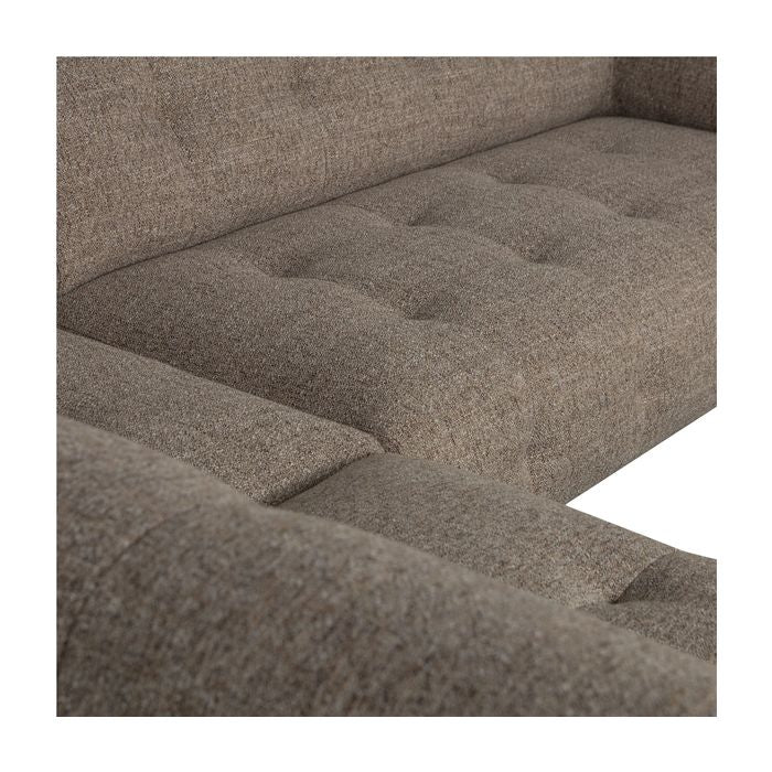 Lloyd Sofa w. Chaise Longue, venstre, mørkebrun melange